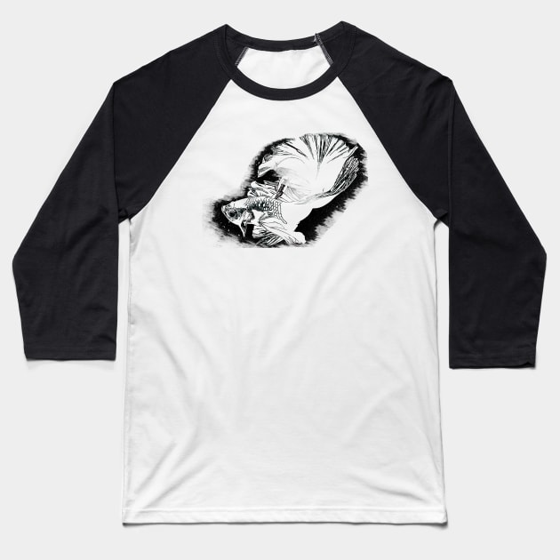 Betta Fish silhouette Baseball T-Shirt by Hi Monday